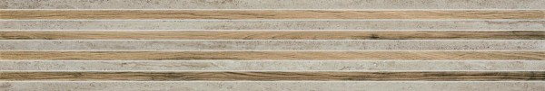 Serenissima Travertini Due Legno Greige Mosaikfliese 20x120 Art.-Nr. 1074929 - Marmoroptik Fliese in Grau/Schlamm