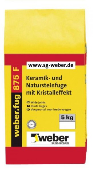 Weber Saint-Gobain weber.fug 875 F mittelgrau Fugenmörtel Zement 5 kg - Fliese in Grau/Schlamm
