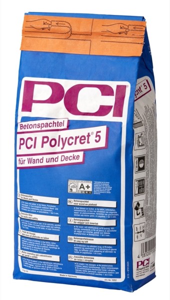 PCI Polycret 5 grau Betonspachtel 5 kg Art.-Nr. 1052/5 - Fliese in Grau/Schlamm