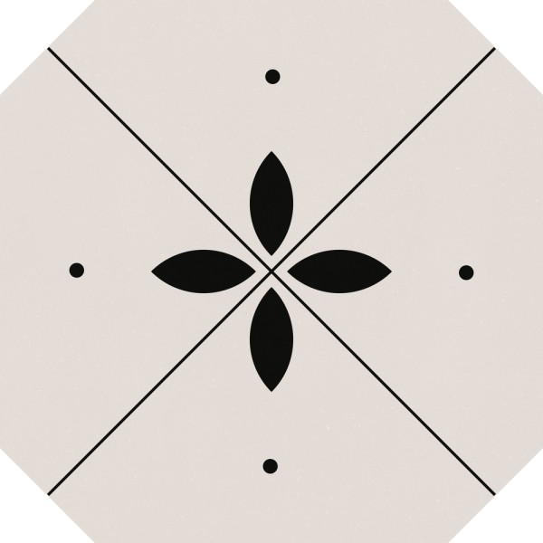 Muster 20x20 cm für FKEU Kollektion Retrovibe Dec.4 Black & White Achteck 20x20 R11/C Art.-Nr. FKEU0993388