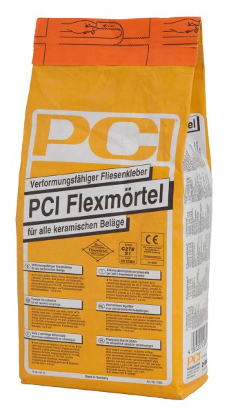 PCI Flexmörtel grau Verformungsfähiger Fliesenkleber 5 kg Art.-Nr. 1083/9 - Fliese in Grau/Schlamm