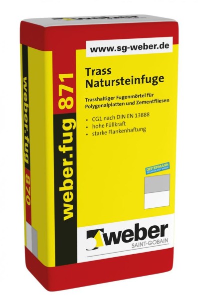 Weber Saint-Gobain weber.fug 871 zementgrau Fugenmörtel Zement 25 kg - Fliese in Grau/Schlamm