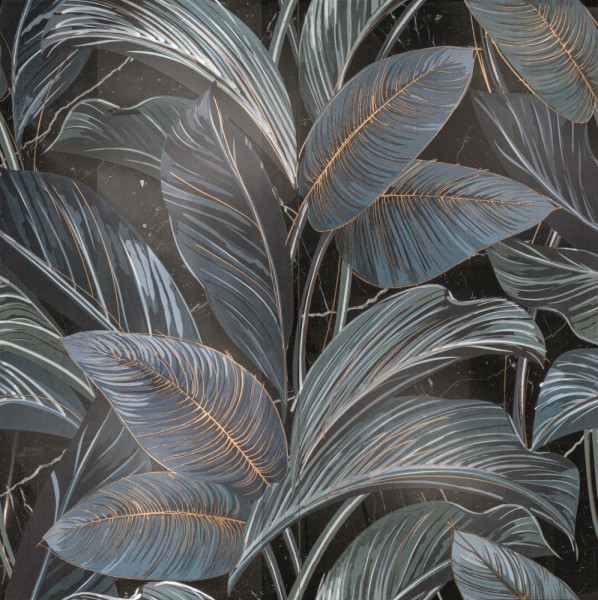 Serenissima Showall W06 Black Leaf Dekorfliese 120x120 Art.-Nr. 1069820