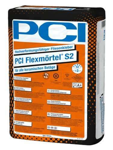 PCI Flexmörtel S2 grau Hochverformungsfähiger Fliesenkleber 20 kg Art.-Nr. 1574/2 - Fliese in Grau/Schlamm