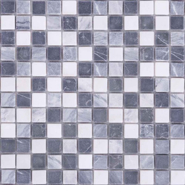 Bärwolf Classic Schwarz Grau Weiss Mosaikfliese 2,3x2,3 Art.-Nr.: AM-0011