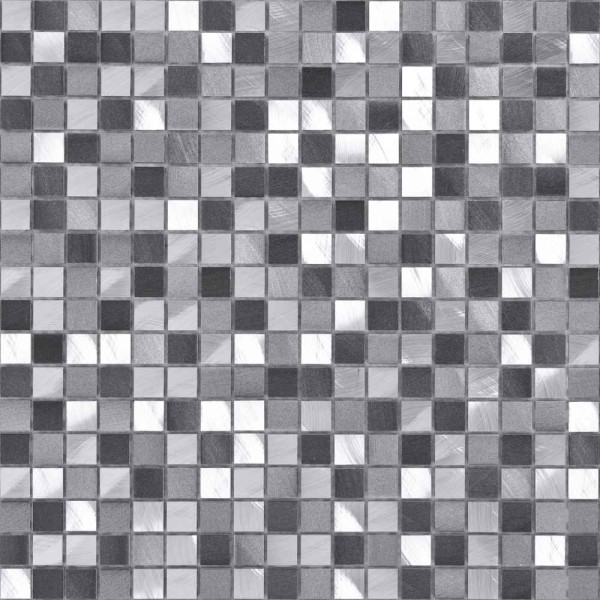 Bärwolf Mosaik Aluminium Grafit Mosaikfliese 1,5x1,5 (30x30) Art.-Nr. MB-1305