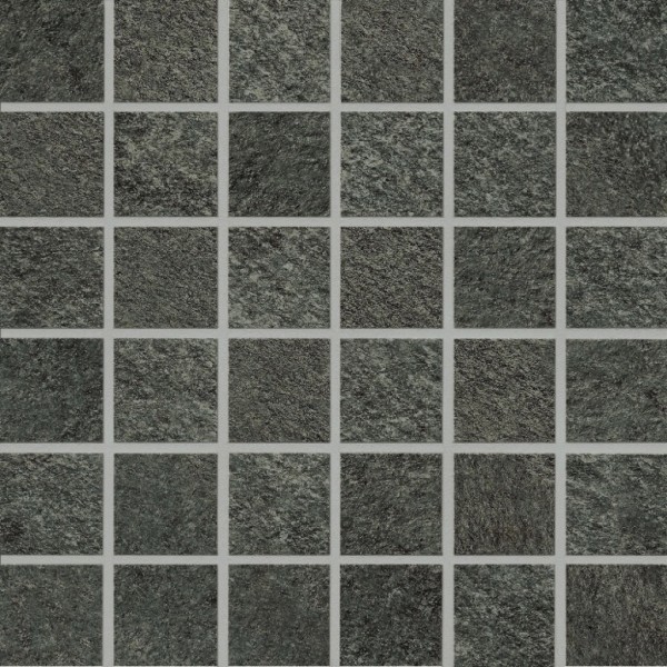 Agrob Buchtal Quarzit Basaltgrau Mosaikfliese 5x5 R11/B Art.-Nr.: 8460-7161H - Steinoptik Fliese in Schwarz/Anthrazit