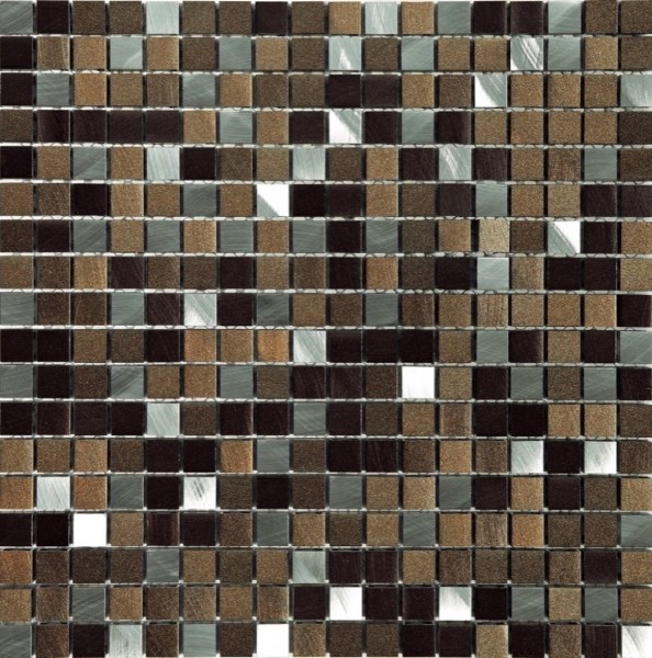 FKEU Kollektion Mosaico 07 Silber-Braun Mix A Mosaikfliese Tafel 30x30 Art.-Nr.: FKEU0990771