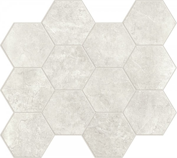 Unicom Starker Evo Stone Hexagon Ivory Bodenfliese 30X34 Art.-Nr.: 7785 - Natursteinoptik Fliese in Grau/Schlamm