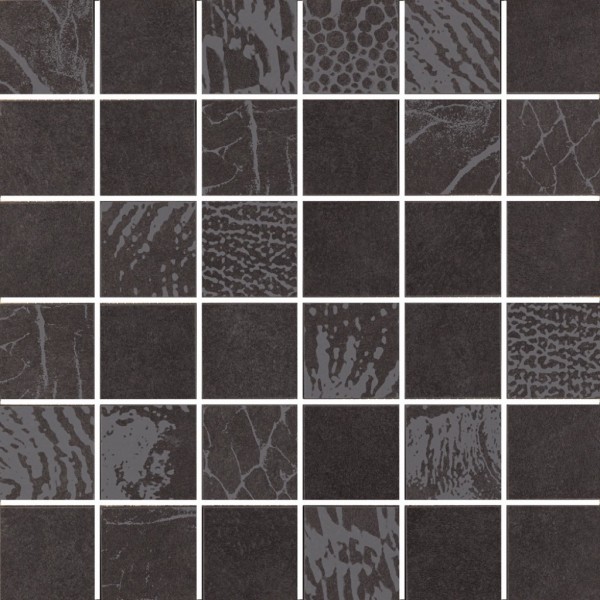 Steuler Thinsation Zoom Anthrazit Mosaikfliese 5x5(30x30) R10 Art.-Nr. 12084 - Modern Fliese in Schwarz/Anthrazit