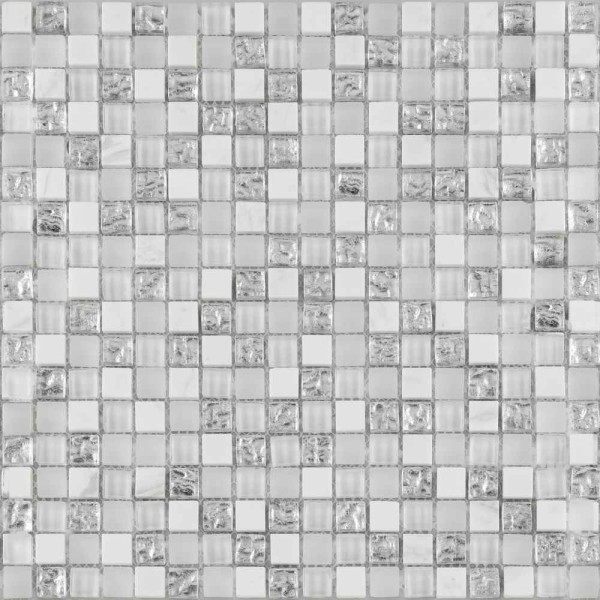 Bärwolf Tuscany Brilliant White Mix Mosaikfliese 1,5x1,5 (30x30) Art.-Nr. GL-16008