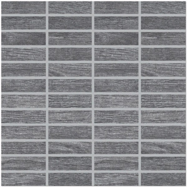 Meissen Legno Rustico Grey Mosaikfliese 30x30 Art.-Nr. MD004-011 BM4601 - Fliese in Grau/Schlamm