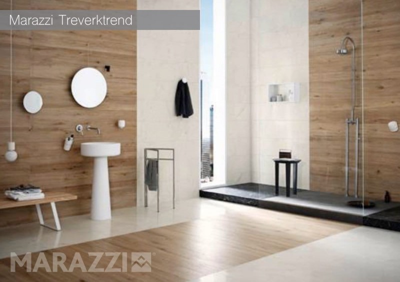 Marazzi Treverktrend Rovere Miele Bodenfliese 19x150 - Inspiration Badezimmer