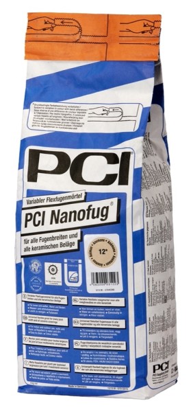 PCI Nanofug Nr. 21 hellgrau Variabler Flexfugenmörtel 4 kg Art.-Nr. 3126/1 - Fliese in Grau/Schlamm