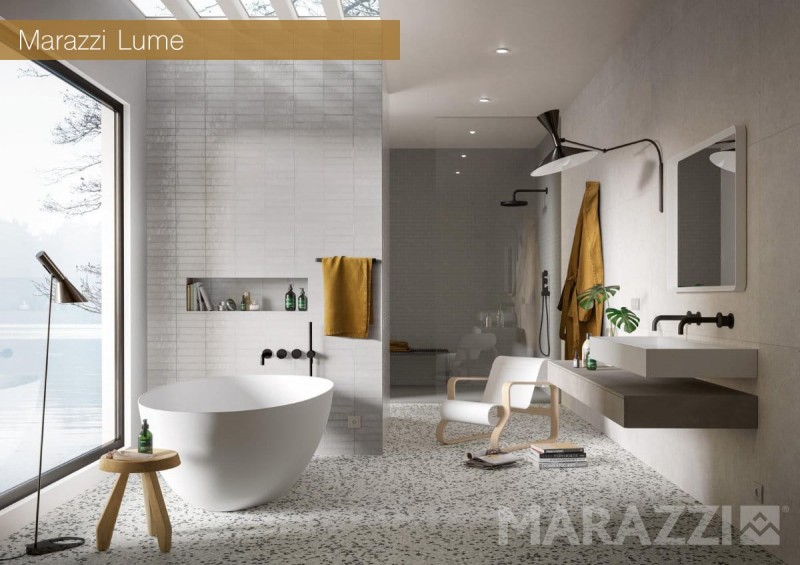 Marazzi Ghiara Minuta Bicolor Rekt. Fliese 120x120 - Inspiration Badezimmer