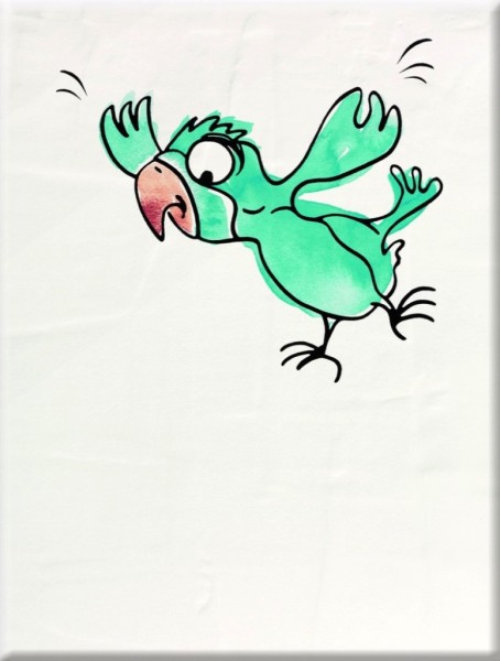 Steuler Bongobongo! Papagei Blau Wandfliese 25x33 Art.-Nr.: 34077 - Fliese in Farbmix