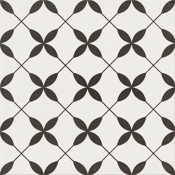 Meissen Patchwork Concept Clover Black Pattern Dekorfliese 29,8x29,8 Art.-Nr. OP867-002-1 - Fliese in Schwarz/Anthrazit