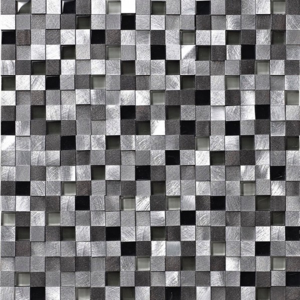 FKEU Kollektion Mosaico 06 Schwarz-Anthrazit-Silber Mix A Mosaikfliese Tafel 30x30 Art.-Nr.: FKEU0990740
