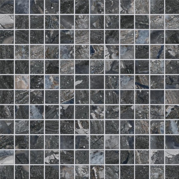 Agrob Buchtal Marble & More Illusion Dark Mosaikfliese 2,5x2,5 R10/B Art.-Nr. 431116H - Modern Fliese in Schwarz/Anthrazit