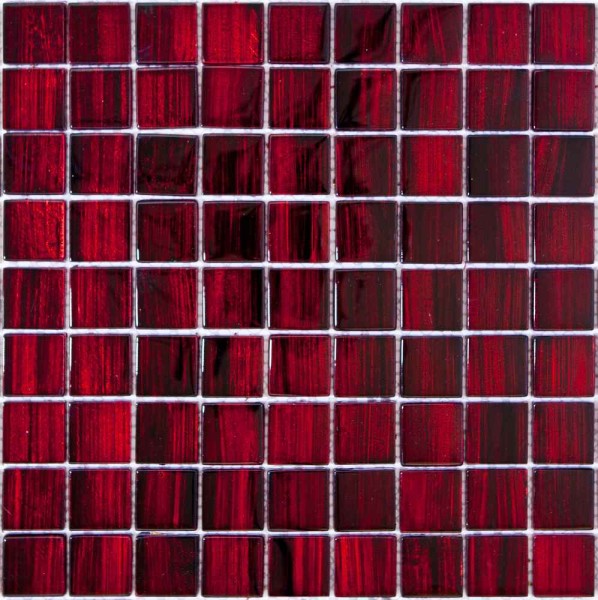 Bärwolf Glas Jewelry Ruby Red Mosaikfliese 28,8x28,8 Art.-Nr. GL-13002