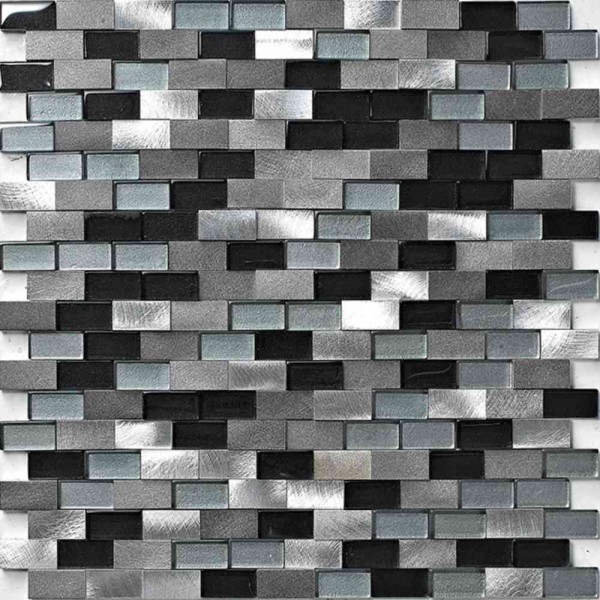 FKEU Kollektion Mosaico 06 Schwarz-Anthrazit-Silber Mix B Mosaikfliese tafel 30x30 Art.-Nr. FKEU0990741