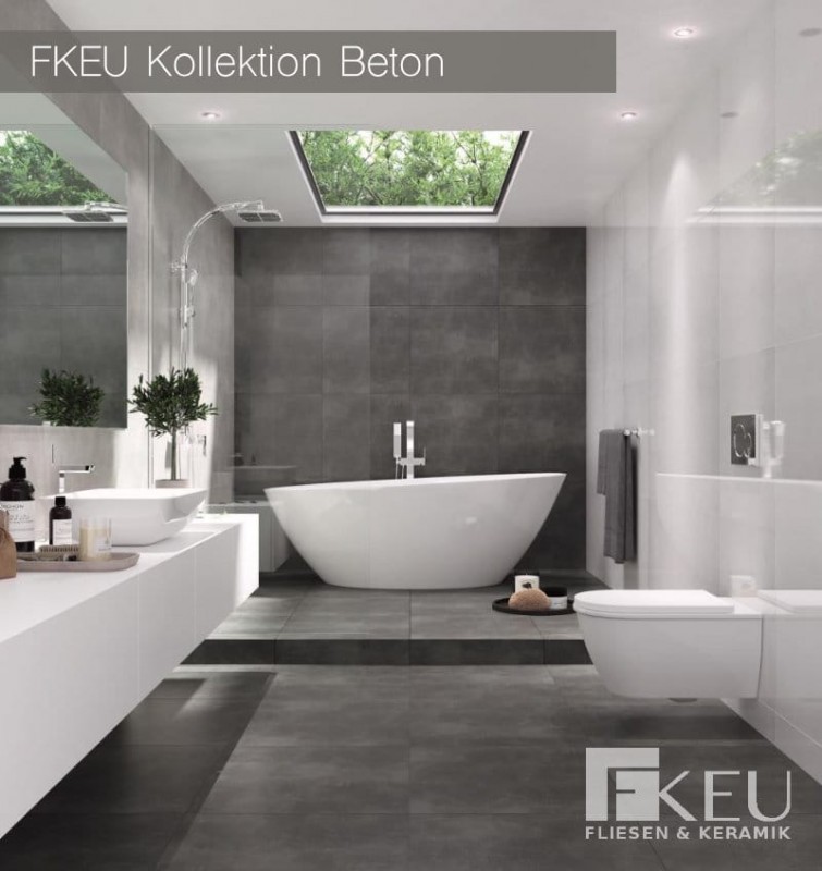 FKEU Kollektion Beton Anthrazit Bodenfliese 60x60 - Inspiration und Ambiente 