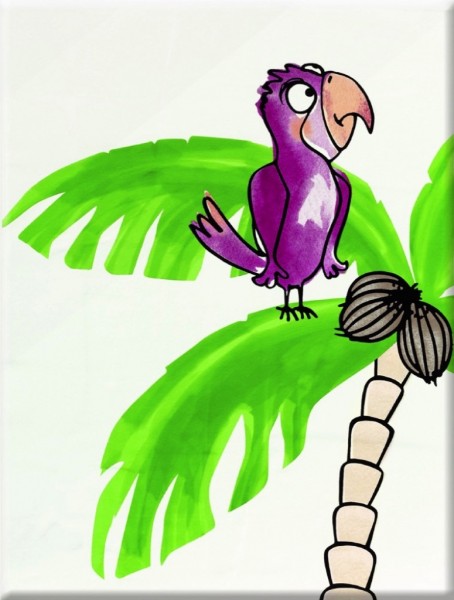 Steuler Bongobongo! Papagei Violett Wandfliese 25x33 Art.-Nr.: 34076 - Fliese in Farbmix