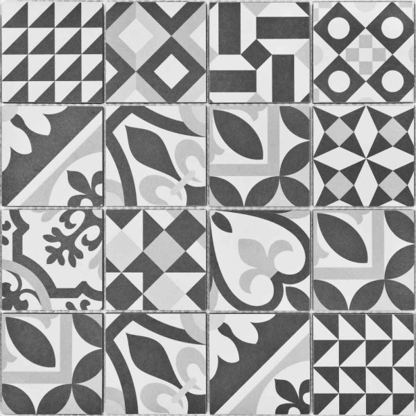 Bärwolf Patchwork Black & White Mosaikfliese 31,8x31,8 R10/B Art.-Nr. KEG-14072
