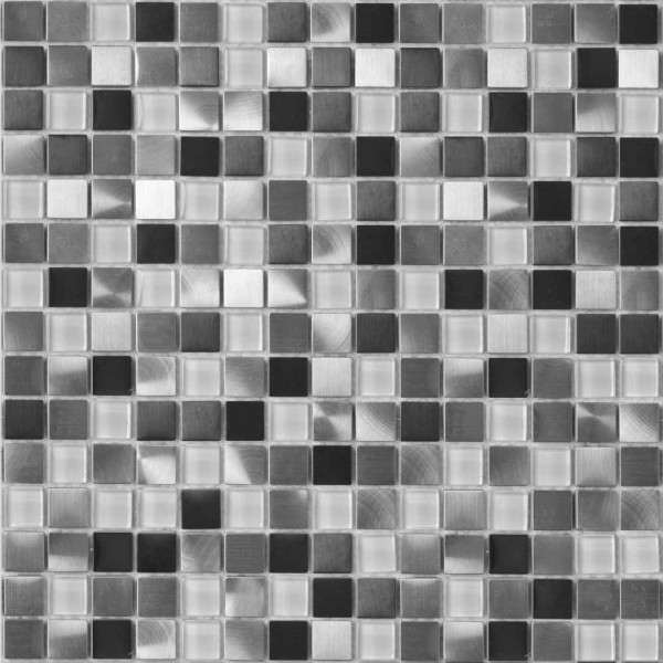 Bärwolf Glas White Metal Mix Mosaikfliese 30,5x30,5 Art.-Nr. GL-2600