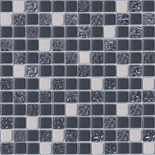 Bärwolf Glas Tuscany Metal Black Mosaikfliese 29,8x28,8 Art.-Nr. GL-2496