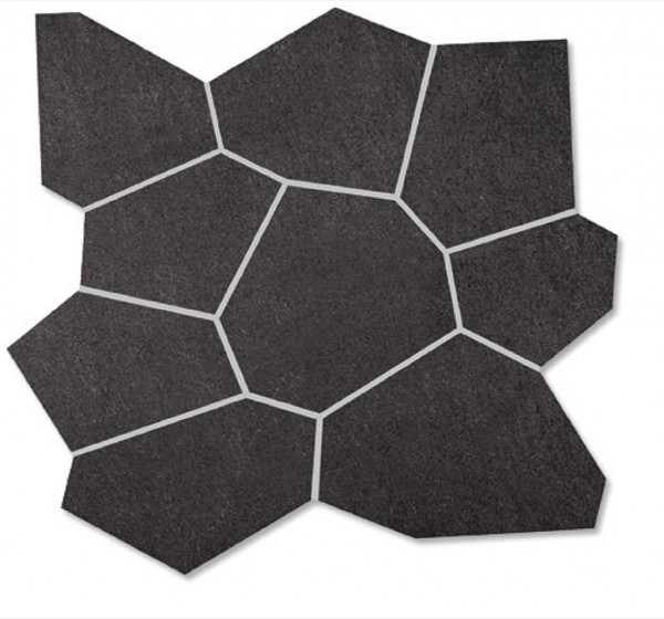 Agrob Buchtal Xeno Polygon Schwarz Einleger 30x31,5 R10/A Art.-Nr.: 433381 - Steinoptik Fliese in Schwarz/Anthrazit