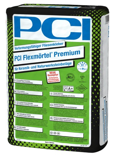 PCI Flexmörtel Premium grau Verformungsfähiger Fliesenkleber 20 kg Art.-Nr. 1579/7 - Fliese in Grau/Schlamm