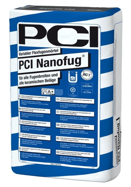 PCI Nanofug Nr. 18 manhattan Variabler Flexfugenmörtel 15 kg Art.-Nr. 3110/0 - Fliese in Grau/Schlamm