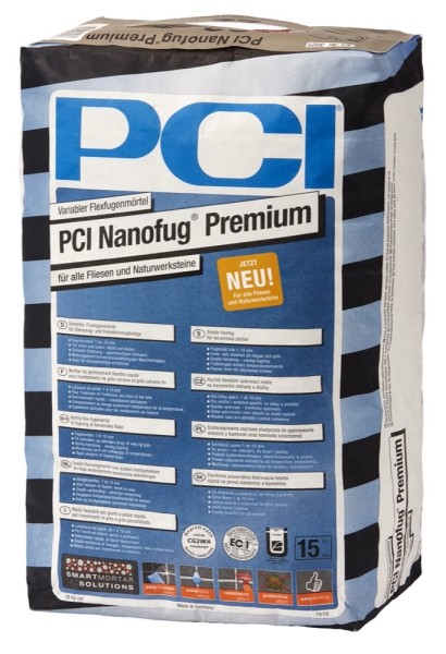 PCI Nanofug Premium Nr. 22 sandgrau Variabler Flexfugenmörtel 15 kg Art.-Nr. 3025/7 - Fliese in Grau/Schlamm