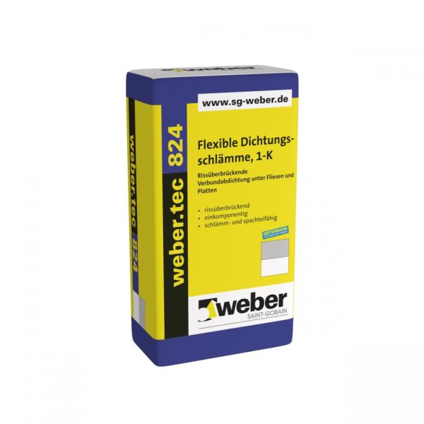 Weber Saint-Gobain weber.tec 824 grau Membrane mineralisch 20 kg - Fliese in Grau/Schlamm