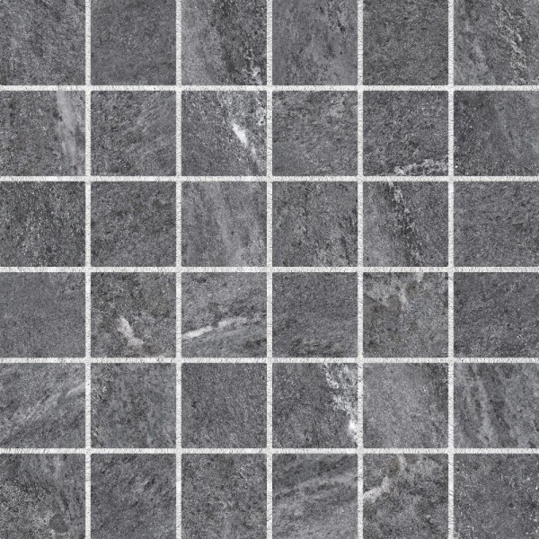 Agrob Buchtal Solid Rock Deep Grey Mosaikfliese 5x5(30x30) R10/B Art.-Nr. 430856 - Steinoptik Fliese in Grau/Schlamm