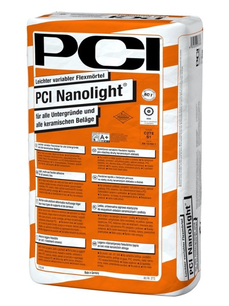 PCI Nanolight grau Leichter variabler Flexmörtel 15 kg Art.-Nr. 3773/7 - Fliese in Grau/Schlamm