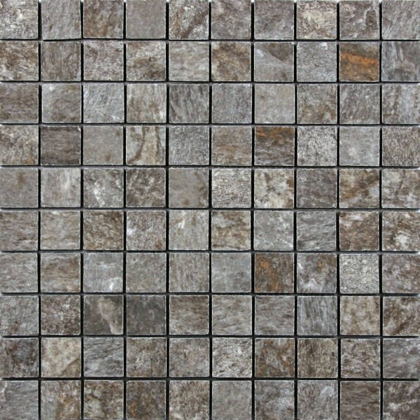 Unicom Starker Quarzite Grey Mosaikfliese 3x3 R10 Art.-Nr. 7727(4255) - Natursteinoptik Fliese in Grau/Schlamm