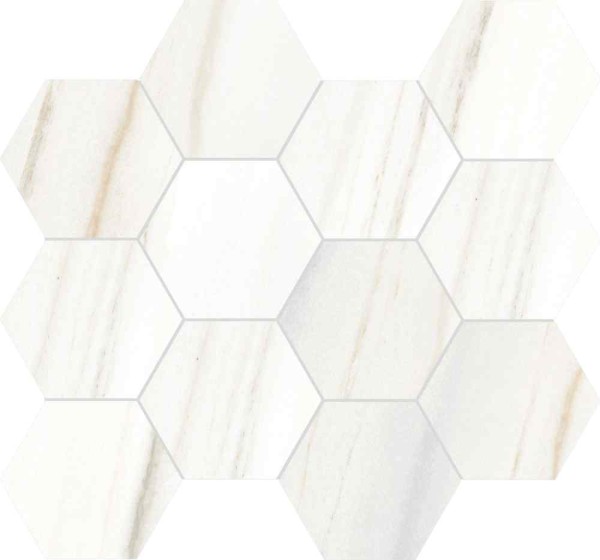 Rondine Canova Lasa White Mosaico Esagona Mosaikfliese 35x30,3 R9 Art.-Nr. J88861