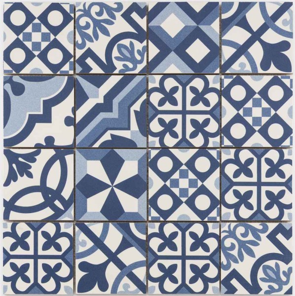 Bärwolf Patchwork Blue Mosaikfliese 31,8X31,8 R10/B Art.-Nr. KEG-14073