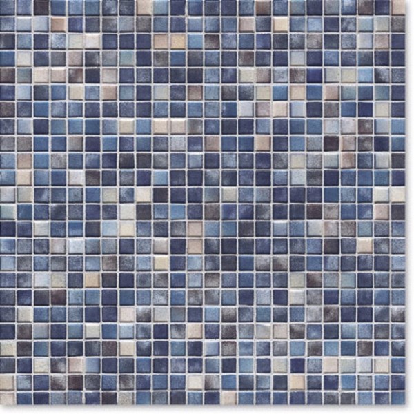 Jasba Kauri Graublau-Mix Mosaikfliese 1x1 R10/B Art.-Nr. 8753H-44 - Fliese in Grau/Schlamm