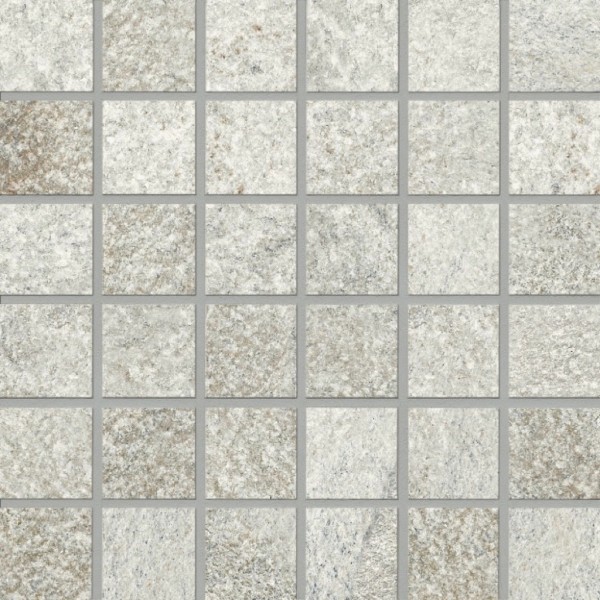 Agrob Buchtal Quarzit Weiss Grau Mosaikfliese 5x5 R11/B Art.-Nr.: 8464-7161H - Steinoptik Fliese in Weiß