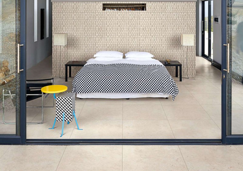 Marazzi-Mystone-Limestone-Inspiration-Schlafzimmer-Terrasse-Decor_Modern_Design_Beige_Stein_Optik_Boden-Wand-Mosaik-3D-Fliese